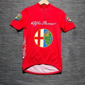 Alfa Romeo Cycling Jersey Adult 3 Red 1/4 Zip Made in Italy Graphic Racing